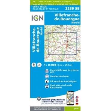 2239SB - Villefranche-de-Rouergue / Martiel map