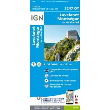 2247OT - Lavelanet / Montségur / Lac de Montbel map