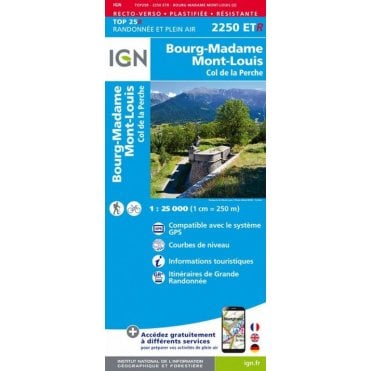 2250ETR - Bourg-Madame / Mont-Louis / Col de la Perche (Waterproof) map