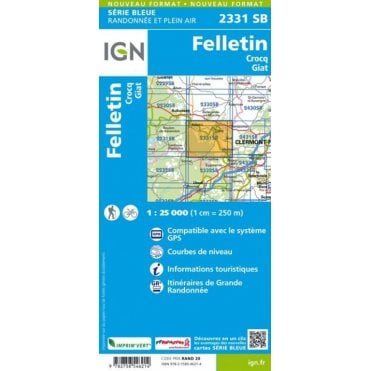 2331SB - Felletin / Crocq / Giat map