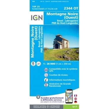 2344OT - Montagne Noire (Ouest) / Revel / Labruguière PNR map