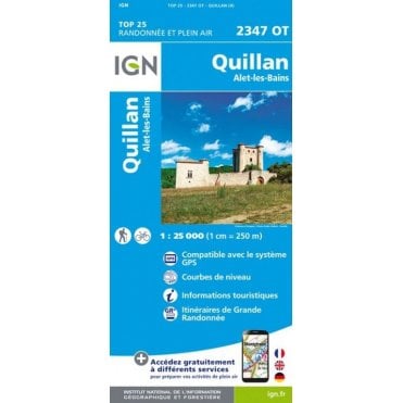2347OT - Quillan / Alet-Les-Bains map