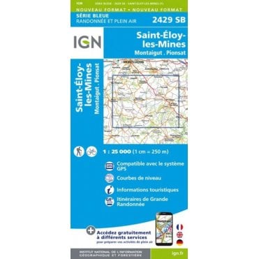 2429SB - St-Eloy-les-Mines / Montaigut / Pionsat map