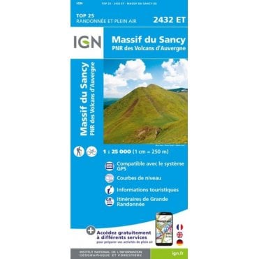 2432ET - Massif du Sancy PNR des Volcans d'Auvergne map