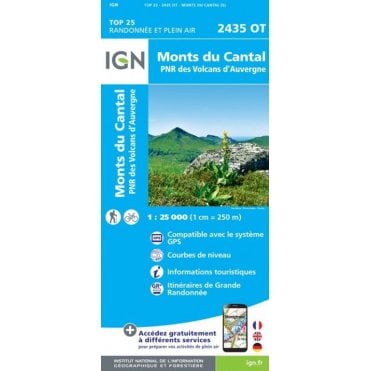 2435OT - Monts du Cantal PNR des Volcans d'Auvergne map
