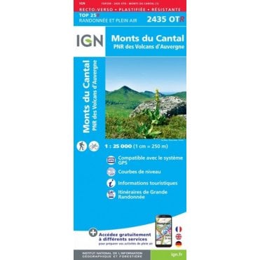 2435OTR - Monts du Cantal PNR des Volcans d'Auvergne map