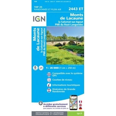 2443ET - Monts de Lacaune / La Salvetat-sur-Agout PNR map