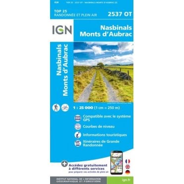 2537OT - Nasbinals - Monts d'Aubrac map
