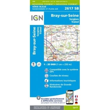 2617SB - Bray-sur-Seine / Sergines / Traînel map