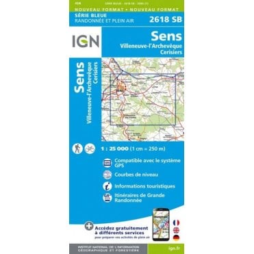 2618SB - Sens / Villeneuve-L'Archevèque / Cersiers map