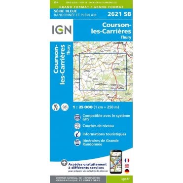 2621SB - Courson-les-Carrières / Thury map