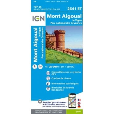 2641ET - Mont Aigoual / Le Vigan / PNR des Cévennes map