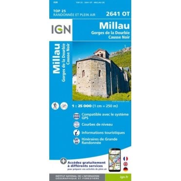 2641OT - Millau / Gorges de La Dourbie / Causse Noir map
