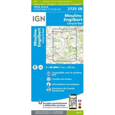 2725SB - Moulins-Engilbert / Cercy-la-Tour map