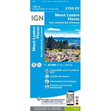 2739OT - Mont Lozère / Florac PNR des Cévennes map