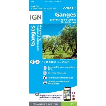 2742ET - Ganges / St-Martin-de-Londres / Pic St-Loup map