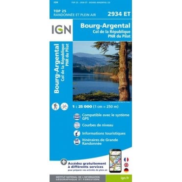 2934ET - Bourg-Argental / Col de la République / PNR du Pilat map