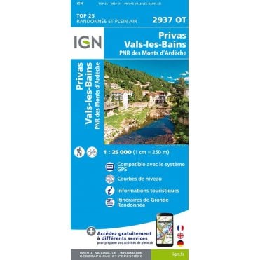 2937OT - Privas / Vals-les-Bains map