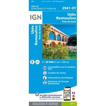 2941OT - Uzès / Remoulins / Pont du Gard map