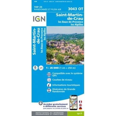 3043OT - St-Martin-de-Crau / Les Baux-de-Provence / Les Alpilles map