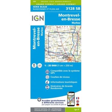 3128SB - Montrevel-en-Bresse / Marboz map