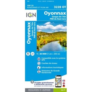 3228OT - Oyonnax / Gorges de l'Ain / PNR Haut-Jura map