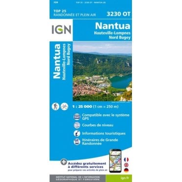3230OT - Nantua / Hauteville-Lompnes / Nord Bugey map