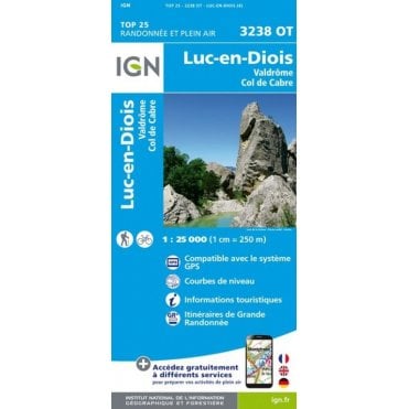 3238OT - Luc-en-Diois / Valdrôme / Col de Cabre map