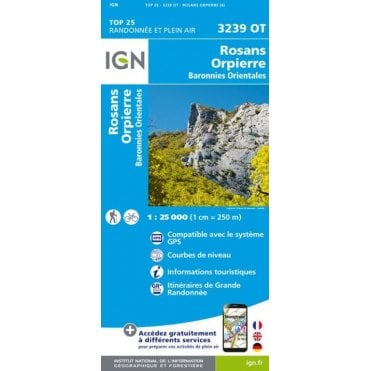3239OT - Rosans / Orpierre / Baronnies Orientales map