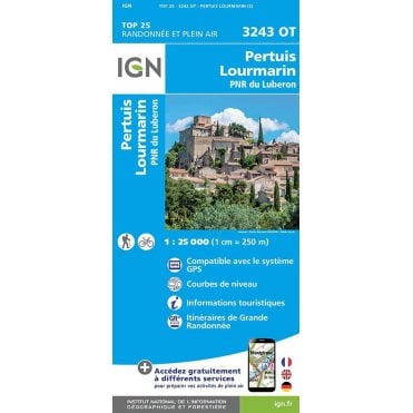 3243OT - Pertuis / Lourmarin / PNR Luberon map