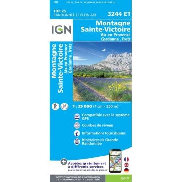 3244ET - Montagne Ste-Victoire / Aix-en-Provence / Gardanne/Trets map
