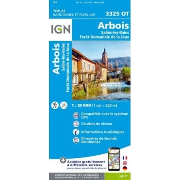 3325OT - Arbois / Salins-les-Bains / Forêt Domaniale de la Joux map