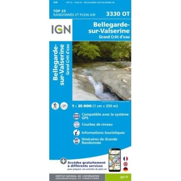 3330OT - Bellegarde-Sur-Valserine / Grand Crêt d'Eau map