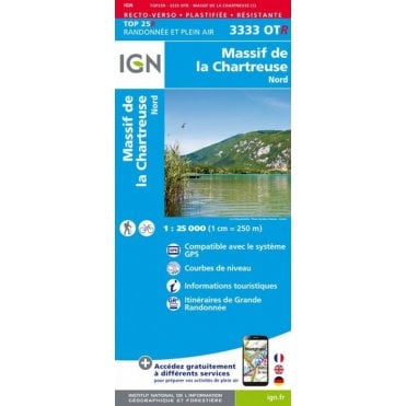 3333OTR - Massif de la Chartreuse Nord (Waterproof) map