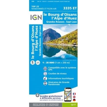 3335ET - Le Bourg d'Oisans / L'Alpe d'Huez / Grandes Rousses map