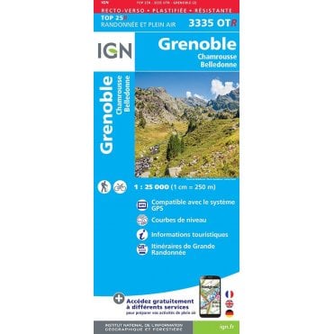 3335OTR - Grenoble / Chamrousse / Belledonne (Waterproof) map