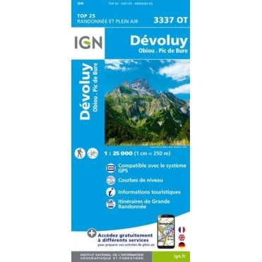 3337OT - Dévoluy / Obiou / Pic de Bure map