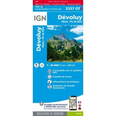 3337OTR - Dévoluy / Obiou / Pic de Bure (Waterproof) map
