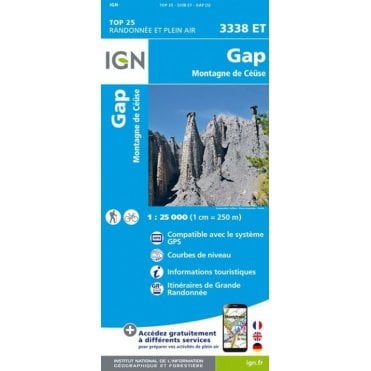 3338ET - Gap / Montagne de Céüse map
