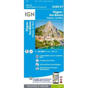 3340ET - Digne-les-Bains / Sisteron / Les Mées map