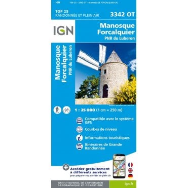 3342OT - Manosque / Forcalquier / PNR du Luberon map