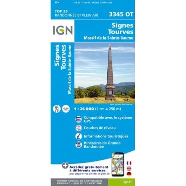 3345OT - Signes / Tourves / Massif de La Sainte-Baume map