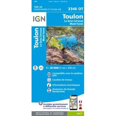 3346OT - Toulon / Le Gros Cerveau / Mont Faron map
