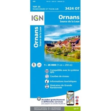 3424OT - Ornans / Source de La Loue map