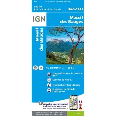 3432OT - Massif des Bauges map