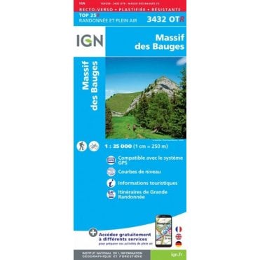 3432OTR - Massif des Bauges (Waterproof) map