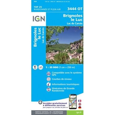 3444OT - Brignoles / Le Luc / Lac de Carcès map
