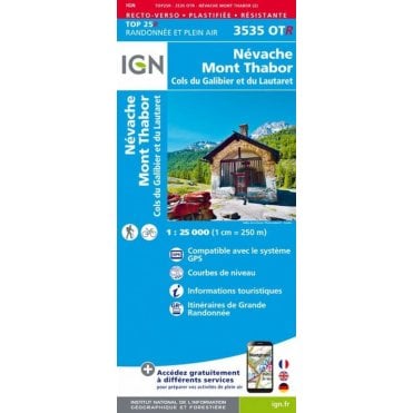 3535OTR - Névache / Mont Thabor / Cols du Galibier & Lautaret (Waterproof) map