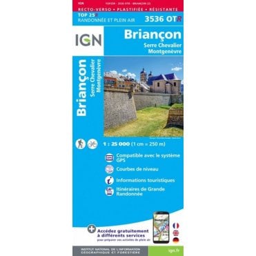 3536OTR - Briançon / Serre-Chevalier / Montgenèvre (Waterproof) map