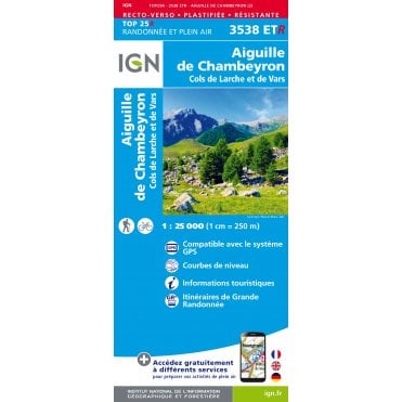 3538ETR - Aiguille de Chambeyron / Cols de Larche et de Vars (Waterproof) map